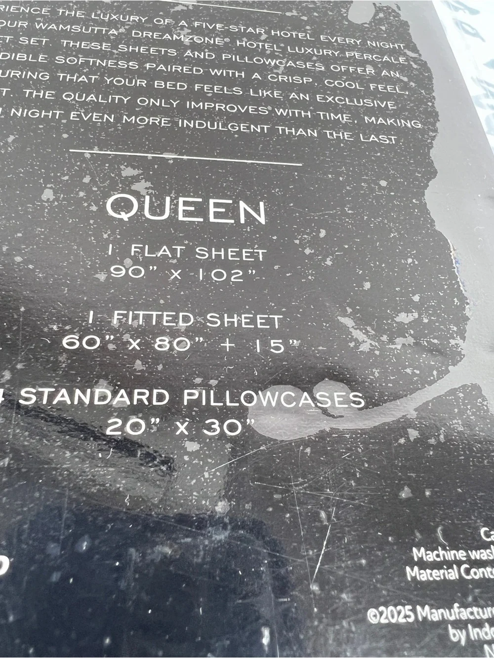 Wamsutta Dream Zone Queen Sheet Set White with Blue Floral 100% Cotton 6 Pc NEW